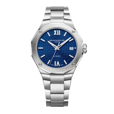 Baume & Mercier Riviera / orologio donna / quadrante blu soleil / cassa e bracciale acciaio