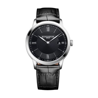 Baume & Mercier Classima / orologio uomo / quadrante nero soleil / cassa e bracciale acciaio