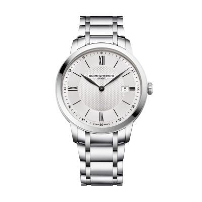 Baume & Mercier Classima / orologio uomo / quadrante argentato soleil / cassa e bracciale acciaio