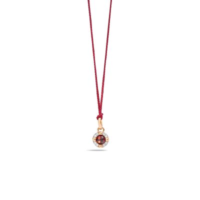 Pomellato / M'ama non m'ama / pendente senza catena / oro rosa, granato e diamanti