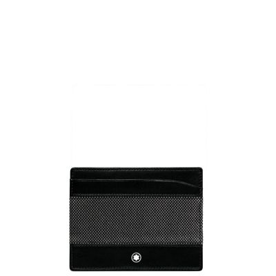 Montblanc / Meisterstück Canvas / custodia tascabile / canvas grigio scuro e pelle nera
