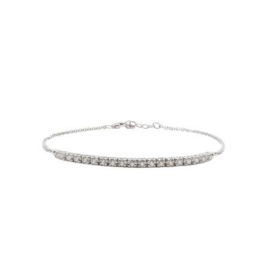 Buonocore / bracciale tennis con catena / oro bianco e diamanti bianchi