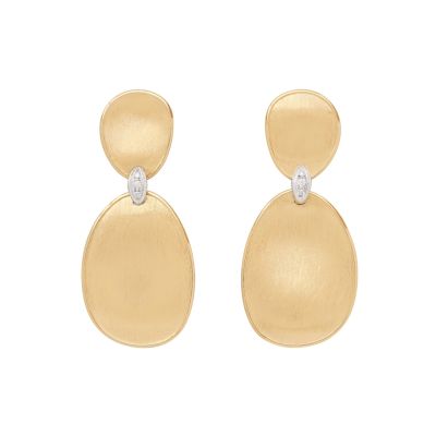 Marco Bicego / Lunaria / orecchini doppi pendenti 4,3 cm / oro giallo, oro bianco e diamanti