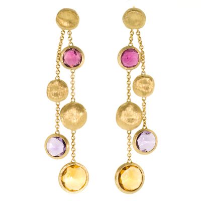 Marco Bicego / Jaipur / orecchini pendenti 2 fili / oro giallo e pietre