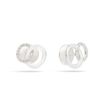 Pomellato / Brera / orecchini piccoli / oro bianco rodiato e diamanti 