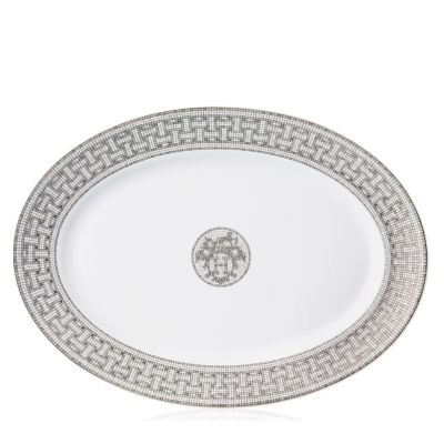 Hermès / Mosaïque au 24 platine / piatto ovale grande / porcellana