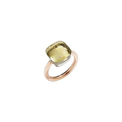 Pomellato / Nudo Maxi / anello / oro rosa, oro bianco e quarzo lemon
