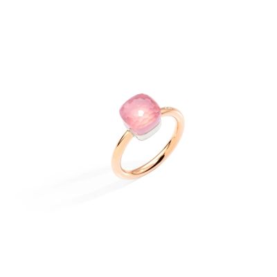 Pomellato / Nudo Petit / anello / oro rosa, oro bianco e quarzo rosa