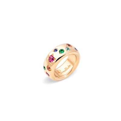 Pomellato / Iconica Color / anello Classic / oro rosa e pietre colorate