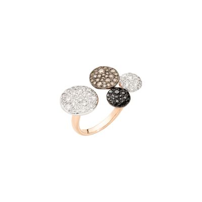 Pomellato / Sabbia / anello / oro rosa, diamanti, diamanti brown e diamanti black