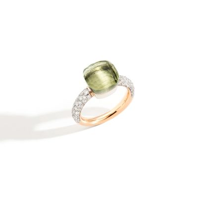 Pomellato / Nudo Classic / anello / oro rosa, oro bianco, diamanti e prasiolite