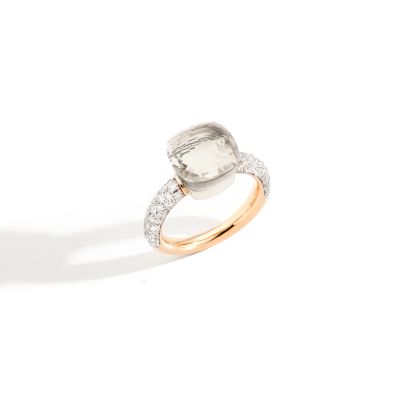 Pomellato / Nudo Classic / anello / oro rosa, oro bianco, diamanti e topazio bianco