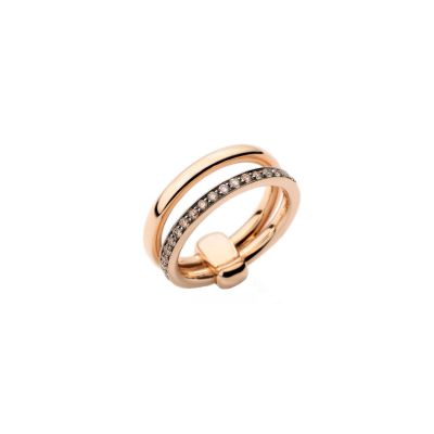 Pomellato / Together / anello / oro rosa e diamanti brown