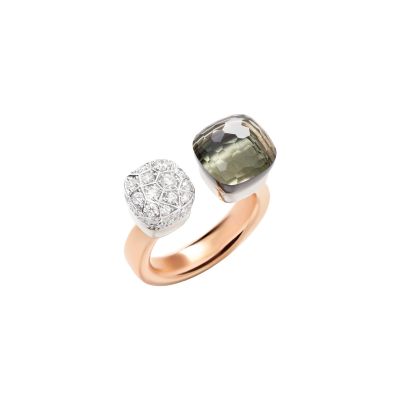 Pomellato / Nudo / anello / oro rosa, oro bianco, prasiolite e diamanti
