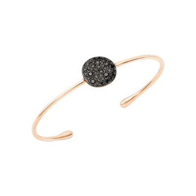 Pomellato / Sabbia / bracciale rigido / oro rosa e diamanti neri
