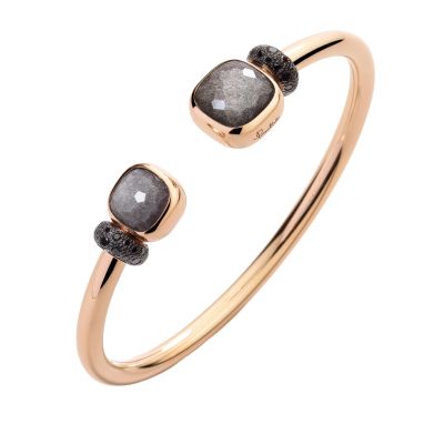 Pomellato / Nudo / bracciale rigido / oro rosa, oro bianco, ossidiane e diamanti black