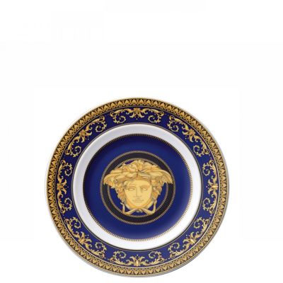 Rosenthal – Versace / Medusa Blue / piatto piano 18 cm / porcellana / blu, oro, nero