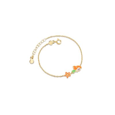 leBebé / PrimeGioie / bracciale fiabe con sirenetta / oro giallo e smalto colorato
