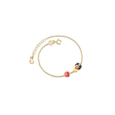 leBebé / PrimeGioie / bracciale fiabe con biancaneve / oro giallo e smalto colorato