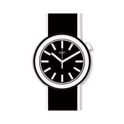 Swatch / Pop / Poplooking / orologio unisex / quadrante nero / cassa plastica / cinturino silicone