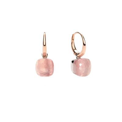 Pomellato / Nudo Petit / orecchini / oro rosa, oro bianco, quarzo rosa