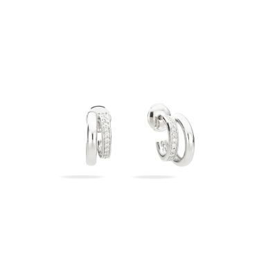 Pomellato / Iconica / orecchini due cerchi / oro bianco e diamanti
