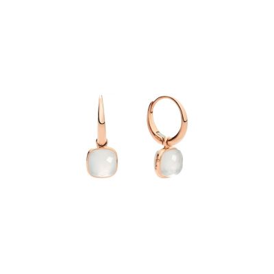 Pomellato / Nudo Mini / orecchini / oro rosa, oro bianco e quarzo bianco