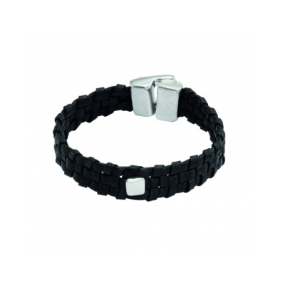 UNO de 50 / Hombre / bracciale uomo / Mente cuadrada / argento e cuoio