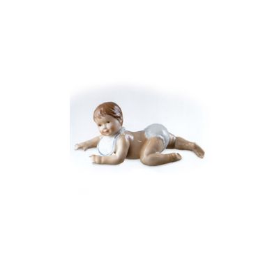Royal Copenhagen Figurina / Neonato con bavaglino / porcellana