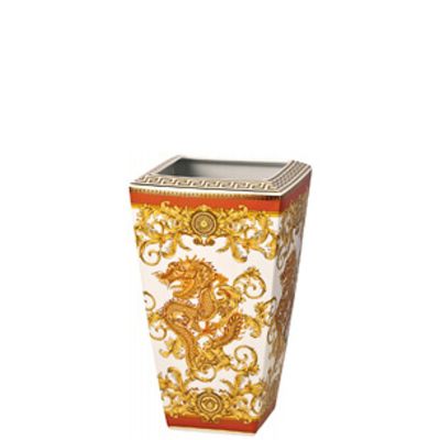 Rosenthal – Versace / Asian Dream / vaso 24 cm / porcellana / bianco, oro, arancio