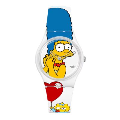 Swatch X The Simpsons / BEST. MOM. EVER / orologio unisex / quadrante fantasia / cassa in plastica / cinturino silicone