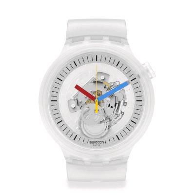 Swatch / Big Bold / Clearly Bold / orologio unisex / quadrante scheletrato trasparente / cassa plastica / cinturino plastica