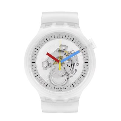 Swatch / Big Bold / Clearly Bold / orologio unisex / quadrante scheletrato trasparente / cassa plastica / cinturino plastica