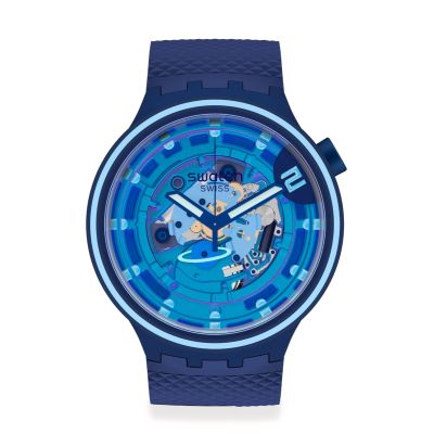 Swatch / Big Bold Planets / Second Home / orologio unisex / quadrante trasparente / cassa plastica / cinturino silicone