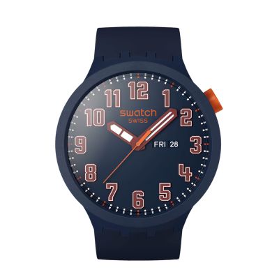 Swatch / Big Bold / Essentially Confident / orologio unisex / quadrante blu / cassa plastica / cinturino silicone