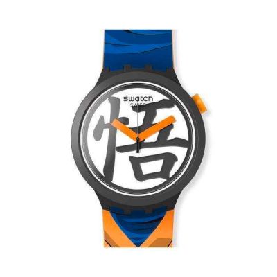 Swatch X DragonBall Z / Goku / orologio unisex / quadrante bianco / cassa in plastica / cinturino silicone