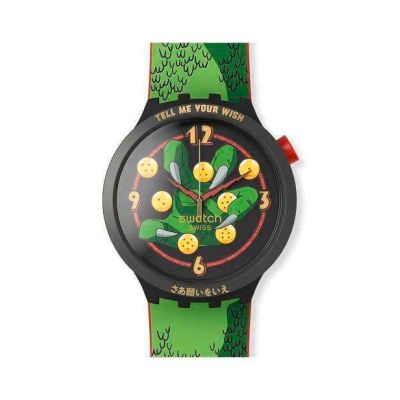 Swatch X DragonBall Z / Shenron / orologio unisex / quadrante nero / cassa in plastica / cinturino silicone