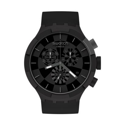 Swatch / Big Bold Chrono / Checkpoint Black / orologio uomo / quadrante nero / cassa plastica / cinturino silicone