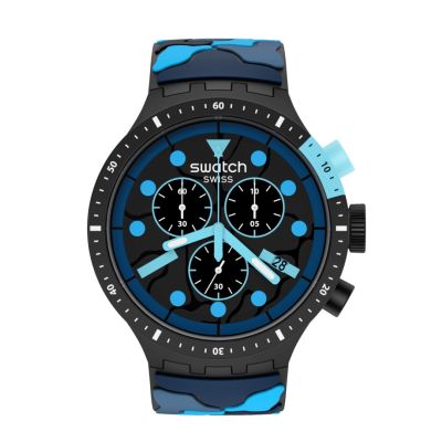 Swatch / Big Bold Chrono / Escapeocean / orologio uomo / quadrante blu / cassa plastica / cinturino silicone