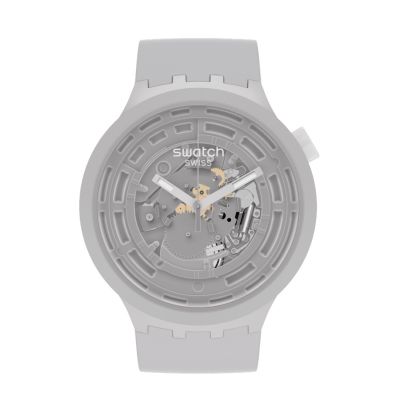 Swatch / Big Bold / Bioceramic – C-Grey / orologio unisex / quadrante scheletrato grigio / cassa plastica / cinturino plastica