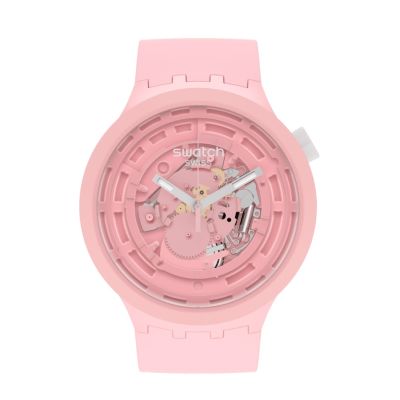 Swatch / Big Bold / Bioceramic – C-Pink / orologio unisex / quadrante scheletrato rosa / cassa plastica / cinturino plastica