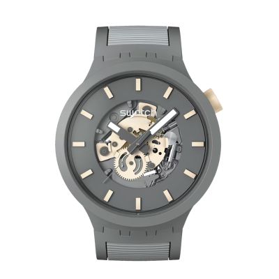 Swatch Thru the Horizon / Big Bold / orologio unisex / quadrante aperto grigio / cassa e cinturino in plastica Biosourced