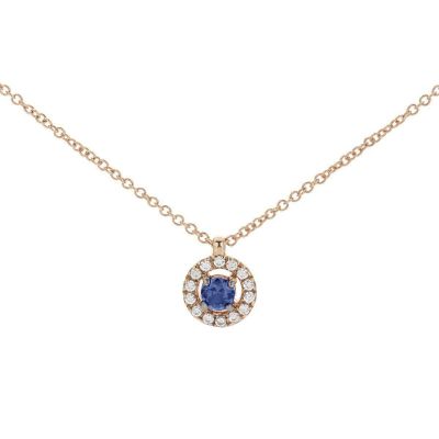 Buonocore / collana / oro rosa, diamanti bianchi e zaffiro
