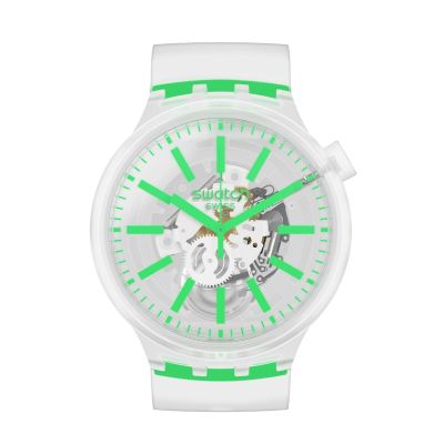 Swatch / Big Bold / Greeninjelly / orologio unisex / quadrante trasparente / cassa plastica / cinturino silicone