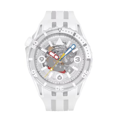 Swatch / Scubaqua / Aurelia Aurita / orologio unisex / quadrante trasparente / cassa plastica / cinturino silicone