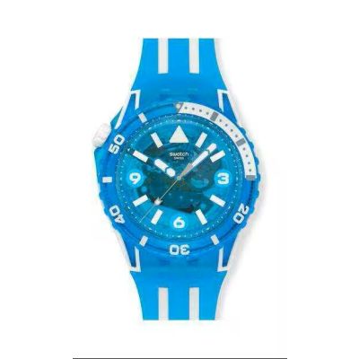 Swatch / Scubaqua / Blue Fire / orologio unisex / quadrante blu / cassa plastica / cinturino silicone