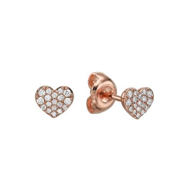 Crivelli / orecchini a cuore / oro rosa e diamanti
