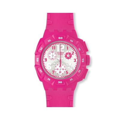 Swatch / Originals Chrono / Huyana / orologio donna / quadrante argentato / cassa plastica / cinturino silicone