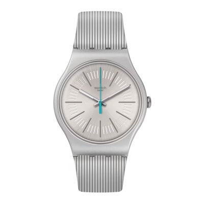 Swatch / New Gent / Metaline / orologio unisex / quadrante grigio / cassa plastica / cinturino silicone