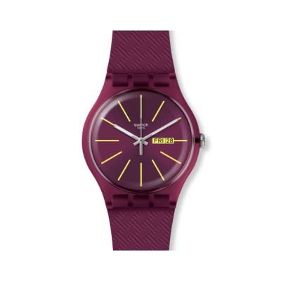 Swatch / New Gent / Winery / orologio unisex / quadrante rosso / cassa plastica / cinturino silicone